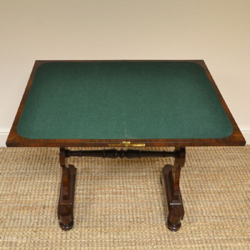 fig 1. Spectacular Figured Rosewood Regency Antique Games Table