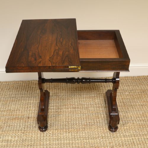 fig 3. Spectacular Figured Rosewood Regency Antique Games Table