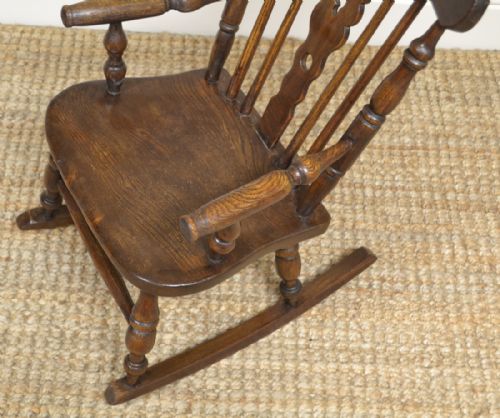fig 1. Georgian Child’s Elm Antique Windsor Rocking Chair