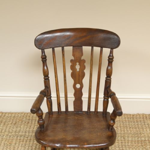 fig 2. Georgian Child’s Elm Antique Windsor Rocking Chair