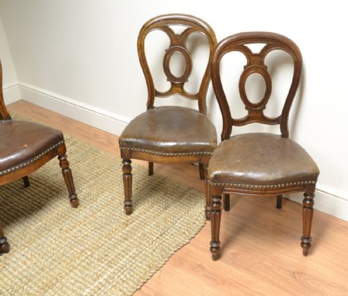 fig 1. Twelve Oak Victorian Antique Dining Chairs