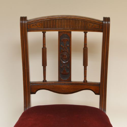 fig 3. Victorian Walnut Set of Four Antique Dining Chairs