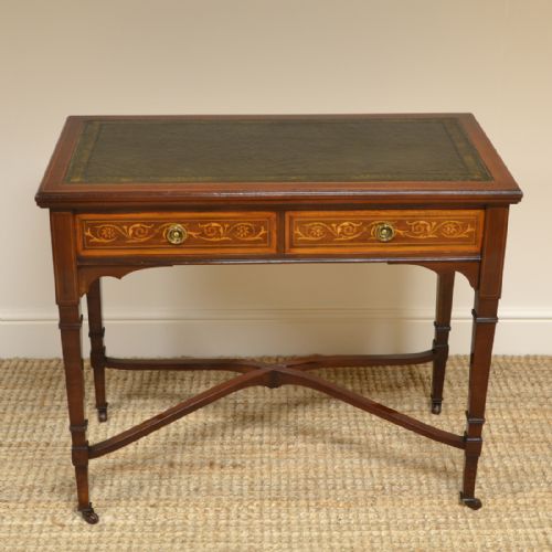 Quality Victorian Mahogany Antiques Games / Writing Table by Hampton and Sons