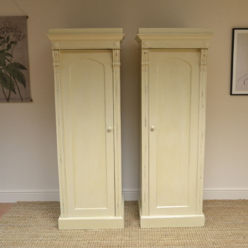 Unusual Pair of Painted William IV Antique Wardrobes