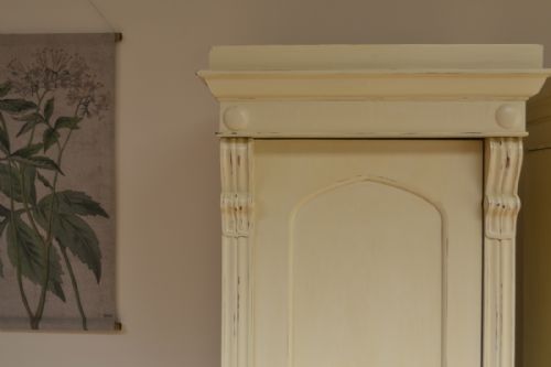 fig 1. Unusual Pair of Painted William IV Antique Wardrobes