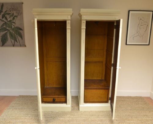 fig 3. Unusual Pair of Painted William IV Antique Wardrobes
