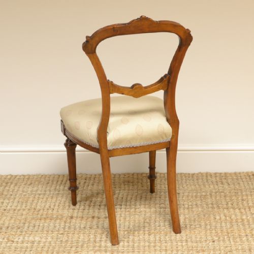 fig 1. Elegant Set of 6 Victorian Walnut Antique Dining Chairs