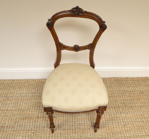 fig 2. Elegant Set of 6 Victorian Walnut Antique Dining Chairs
