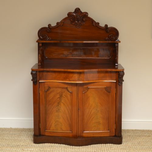 Rich Mahogany Serpentine Victorian Antique Chiffonier