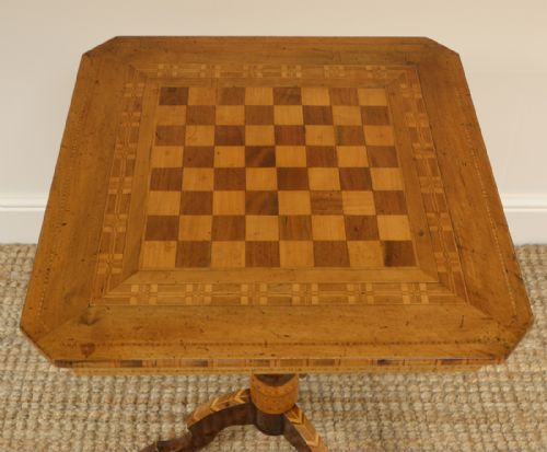 fig 2. Unusual Antique Victorian Walnut Sorrento Chess Top Table