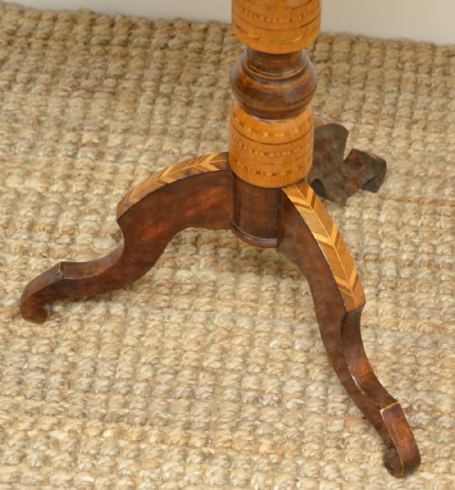 fig 3. Unusual Antique Victorian Walnut Sorrento Chess Top Table