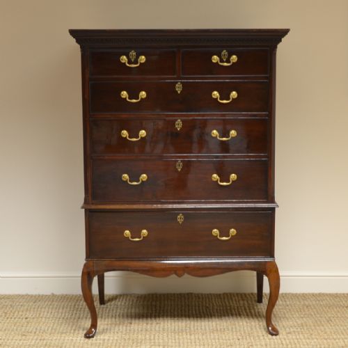 Georgian Walnut Antique Chest on Stand