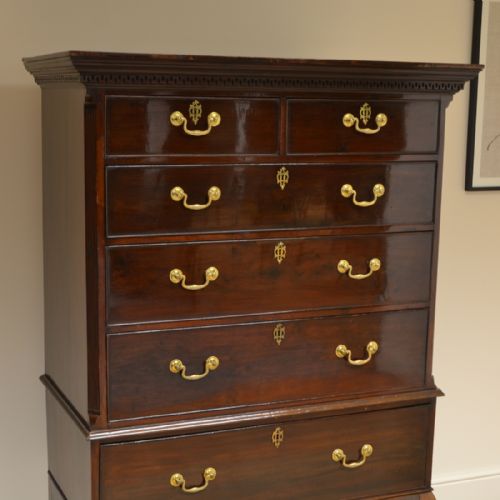 fig 1. Georgian Walnut Antique Chest on Stand