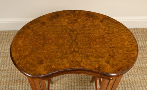 fig 2. Edwardian Burr Walnut Antique Nest of Three Tables