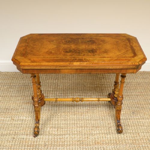 Quality Figured Walnut Victorian Antique Card Table / Games Table