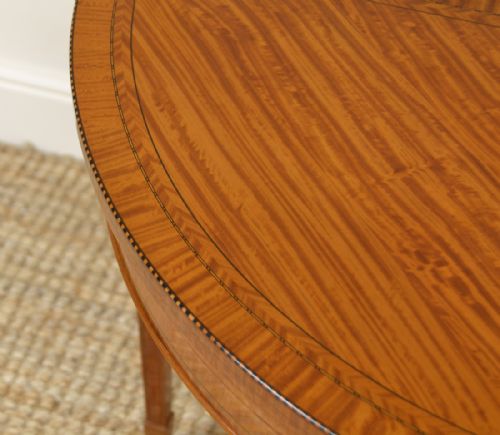 fig 3. Spectacular Demi Lune Satinwood Victorian Antique Games Table