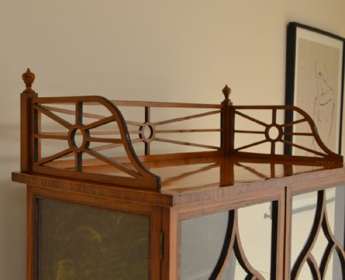 fig 1. Spectacular Satinwood Victorian Antique Display Cabinet