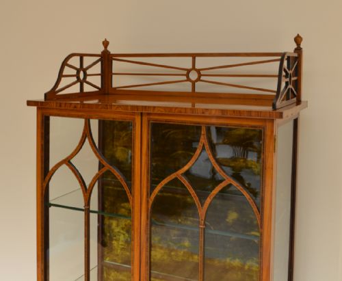 fig 2. Spectacular Satinwood Victorian Antique Display Cabinet