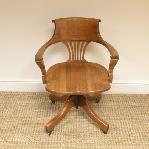 Golden Oak Antique Victorian Swivel Office Chair