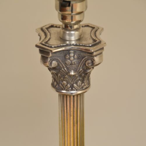 fig 1. Small Edwardian Silver Plate Antique Lamp