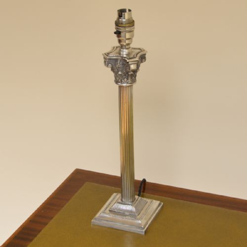 fig 2. Small Edwardian Silver Plate Antique Lamp
