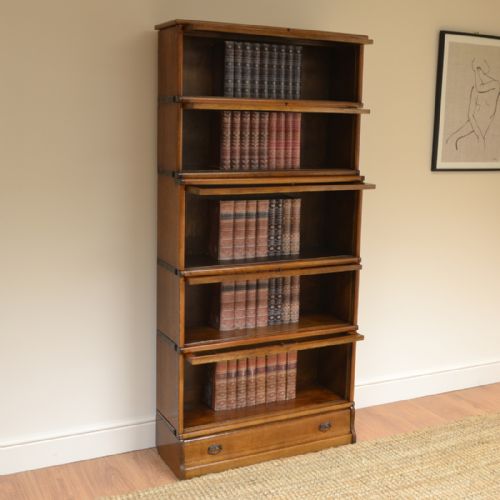 fig 3. Tall Golden Oak Globe Wernicke Stacking Barristers Bookcase