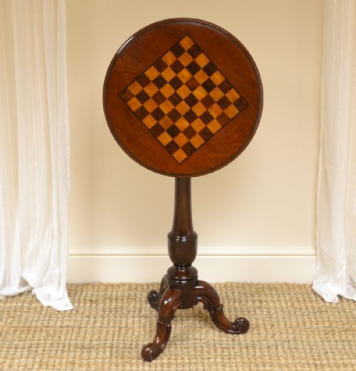 fig 3. High Quality Victorian Mahogany Antique Chess Table
