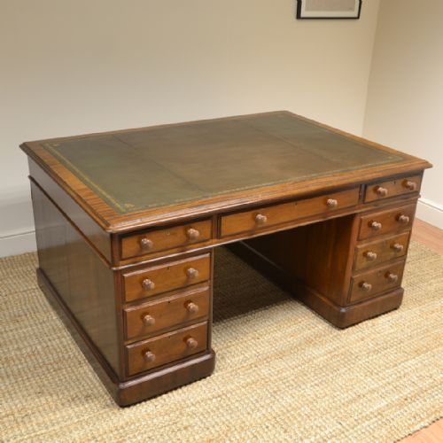 fig 1. Large Victorian Mahogany Antique Partners Desk