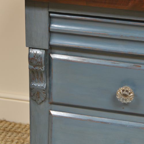 fig 1. Country Painted Victorian Antique Dresser Base