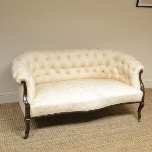 Small Victorian Walnut Antique Settee