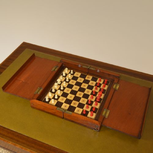 Rare Victorian Mahogany Travelling Chess Set