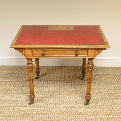 Spectacular John Taylor & Son Antique Victorian Burr Ash Writing Table