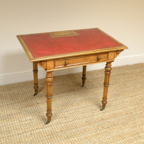 fig 1. Spectacular John Taylor & Son Antique Victorian Burr Ash Writing Table