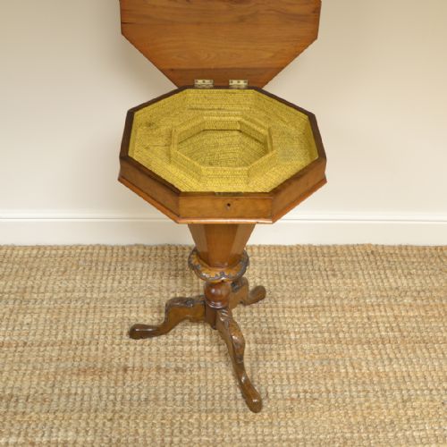 fig 1. Elegant Walnut Victorian Antique Workbox