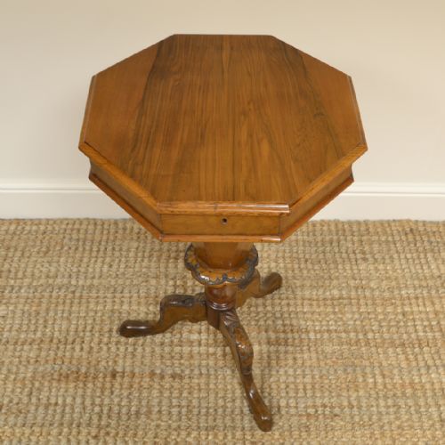 fig 3. Elegant Walnut Victorian Antique Workbox