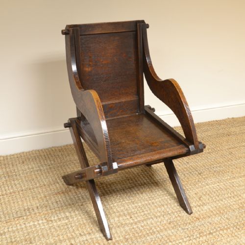 fig 2. Victorian Arts And Crafts Solid Oak Antique Glastonbury Chair