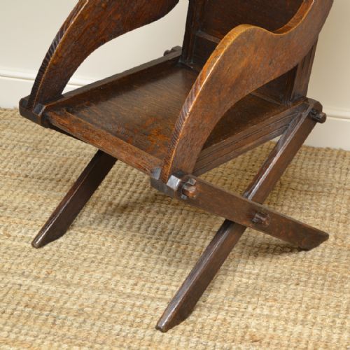 fig 3. Victorian Arts And Crafts Solid Oak Antique Glastonbury Chair