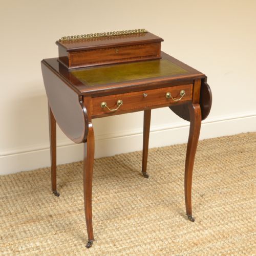 Stunning Maple & Co Edwardian Inlaid Mahogany Antique Writing Table