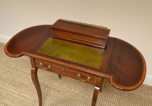 fig 2. Stunning Maple & Co Edwardian Inlaid Mahogany Antique Writing Table