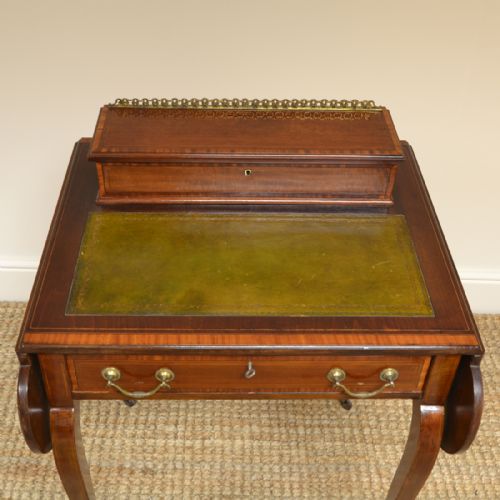 fig 3. Stunning Maple & Co Edwardian Inlaid Mahogany Antique Writing Table