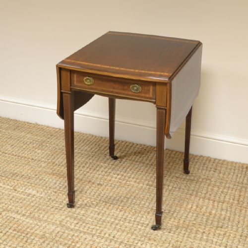 Stunning Quality Edwardian Mahogany Antique Drop Leaf Side Table