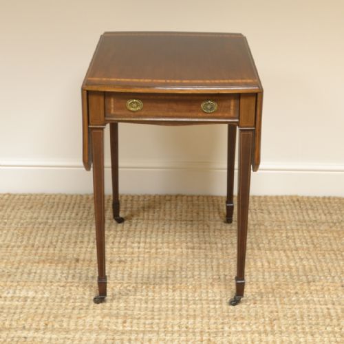 fig 1. Stunning Quality Edwardian Mahogany Antique Drop Leaf Side Table
