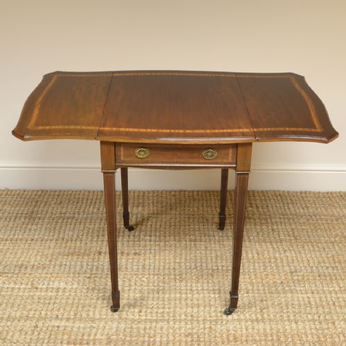 fig 3. Stunning Quality Edwardian Mahogany Antique Drop Leaf Side Table