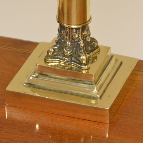 fig 1. Small Vintage Corinthian Column Brass Lamp