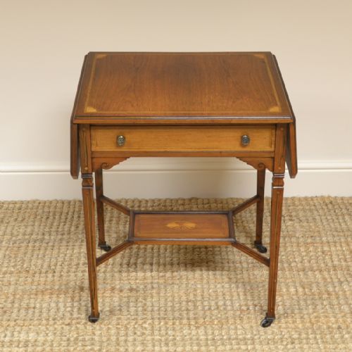 Small Victorian Rosewood Inlaid Antique Sofa Table