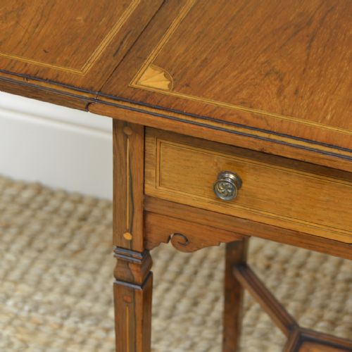 fig 1. Small Victorian Rosewood Inlaid Antique Sofa Table