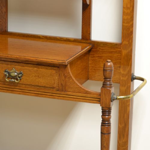 fig 1. Quality Oak Arts & Crafts Victorian Antique Hall Stand