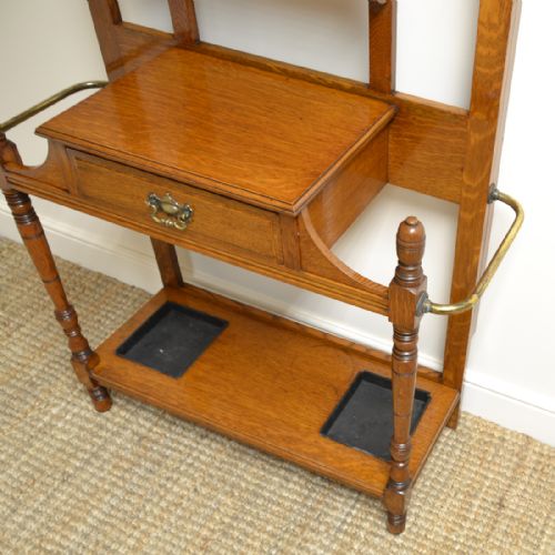 fig 2. Quality Oak Arts & Crafts Victorian Antique Hall Stand