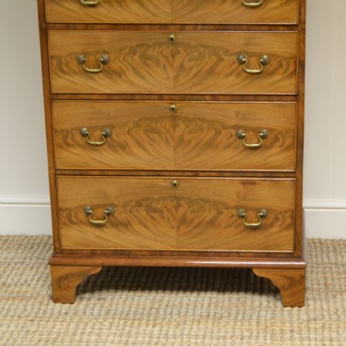 fig 2. Tall Slim Edwardian Golden Mahogany Antique Chest Of Drawers