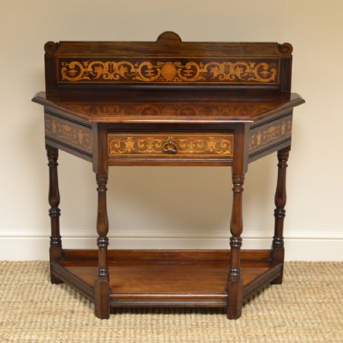 High Quality Walnut Shoolbred Inlaid Antique Side Table